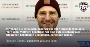 »Wir haben nie behauptet, dass wir nur mit A-Jugendlichen agieren wollen. Vielmehr benötigen wir eine gute Mischung aus erfahrenen Eckpfeilern und jungen, hungrigen Wilden.« Christian Grießer, kooptierter Vorstand Sport