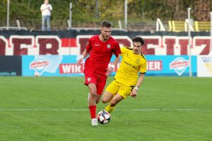 Yannick Sagert beim 1:2 gegen den Freiburger FC