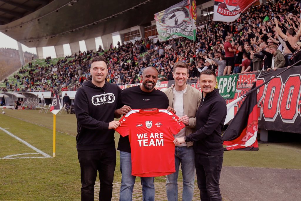 Von links nach rechts: Timo Scheible JAKO, Joe Yebio SSV, Sven Schipplock und Benny Mickeler von Kabine 09